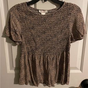 Cheetah Print Top/Blouse Juniors Size Small